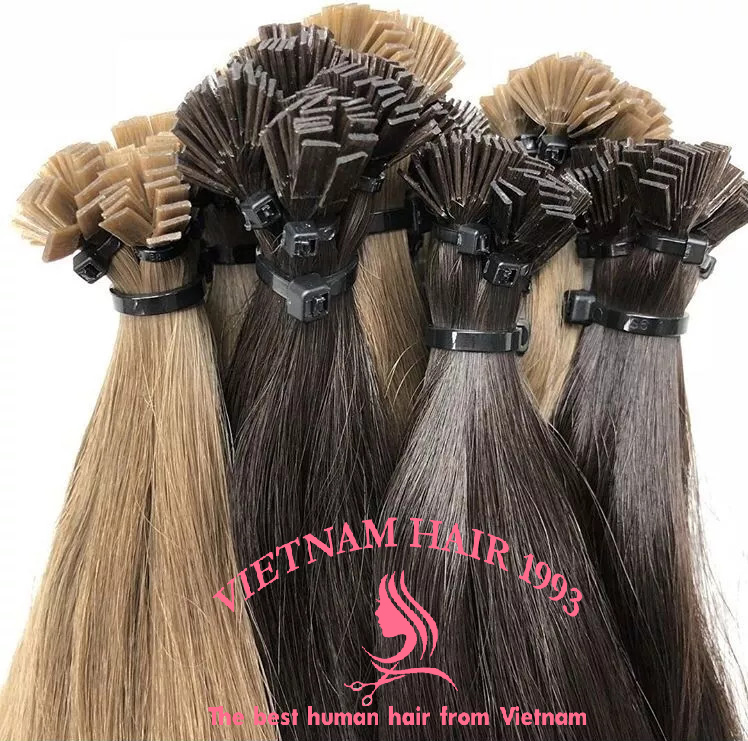 Flat tip hair extensions dark color Flat tip hair extensions dark color