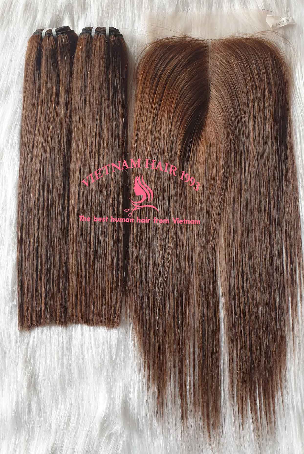 wholesale super double drawn weft bone straight color hair
