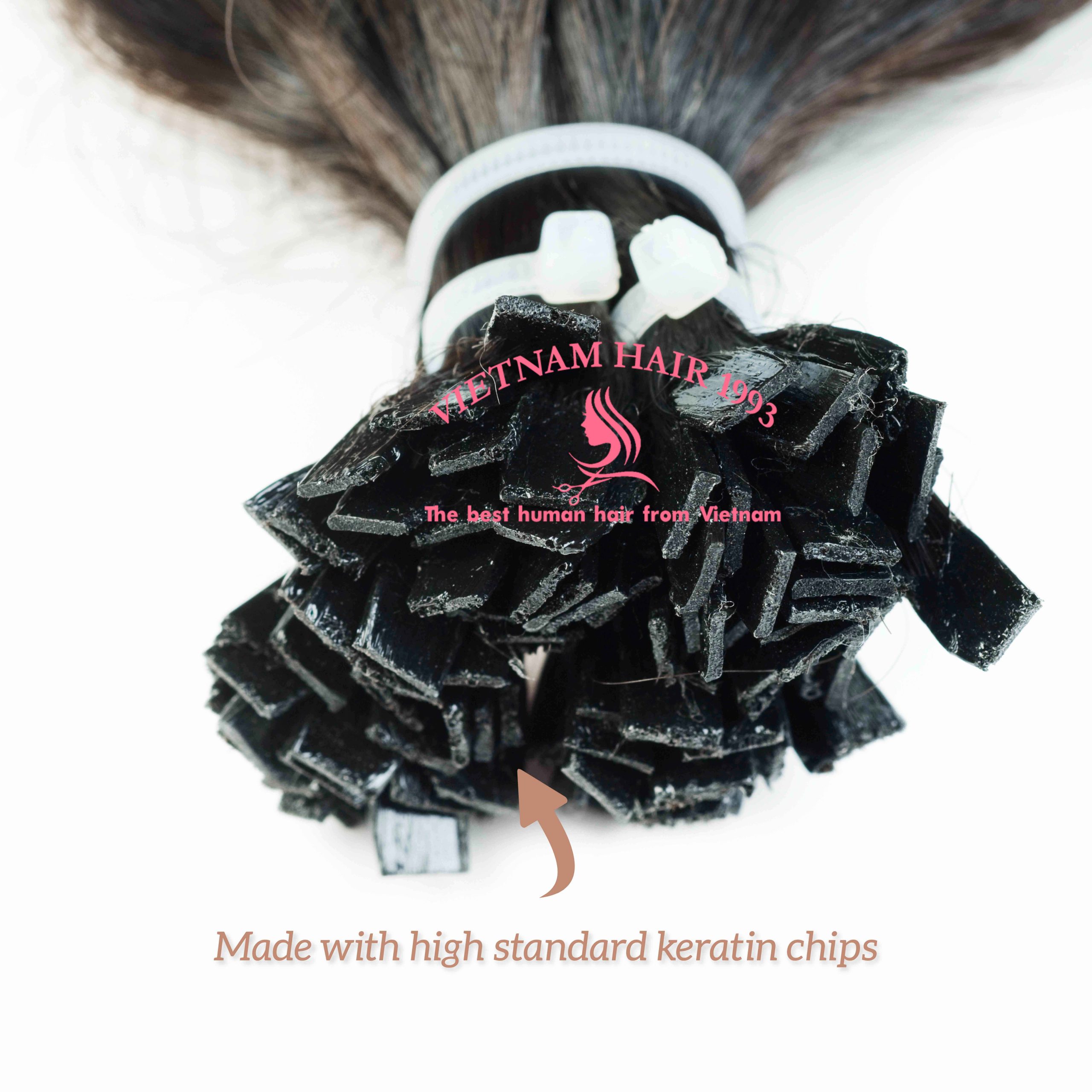 Keratin flat tip hair extensions