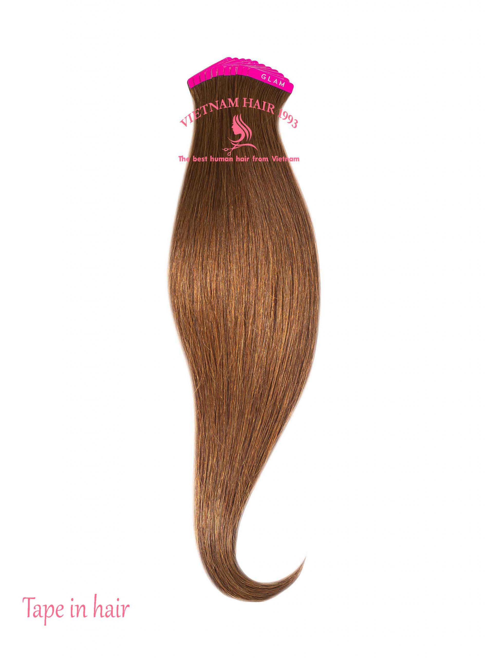 Tape in hair extensions bronde color