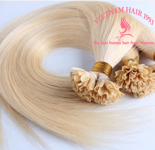 U tip hair extensions light color