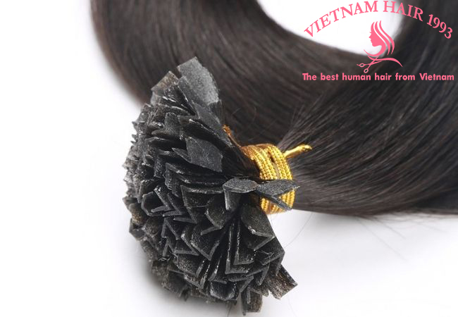 V tip hair extensions black natural