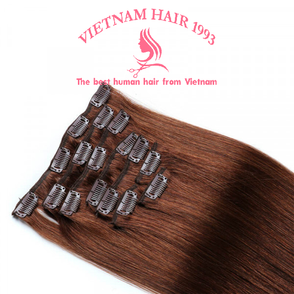 vietnam-Hair-Extension-Dark-Brown-Color-Clip-in-Human-Hair-Extension_brown_hair clip in hair extensions