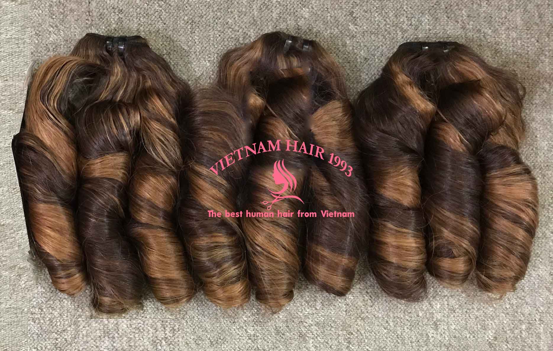 wholesale remy hair piano color bouncy curly super double drawn SDD